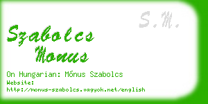 szabolcs monus business card
